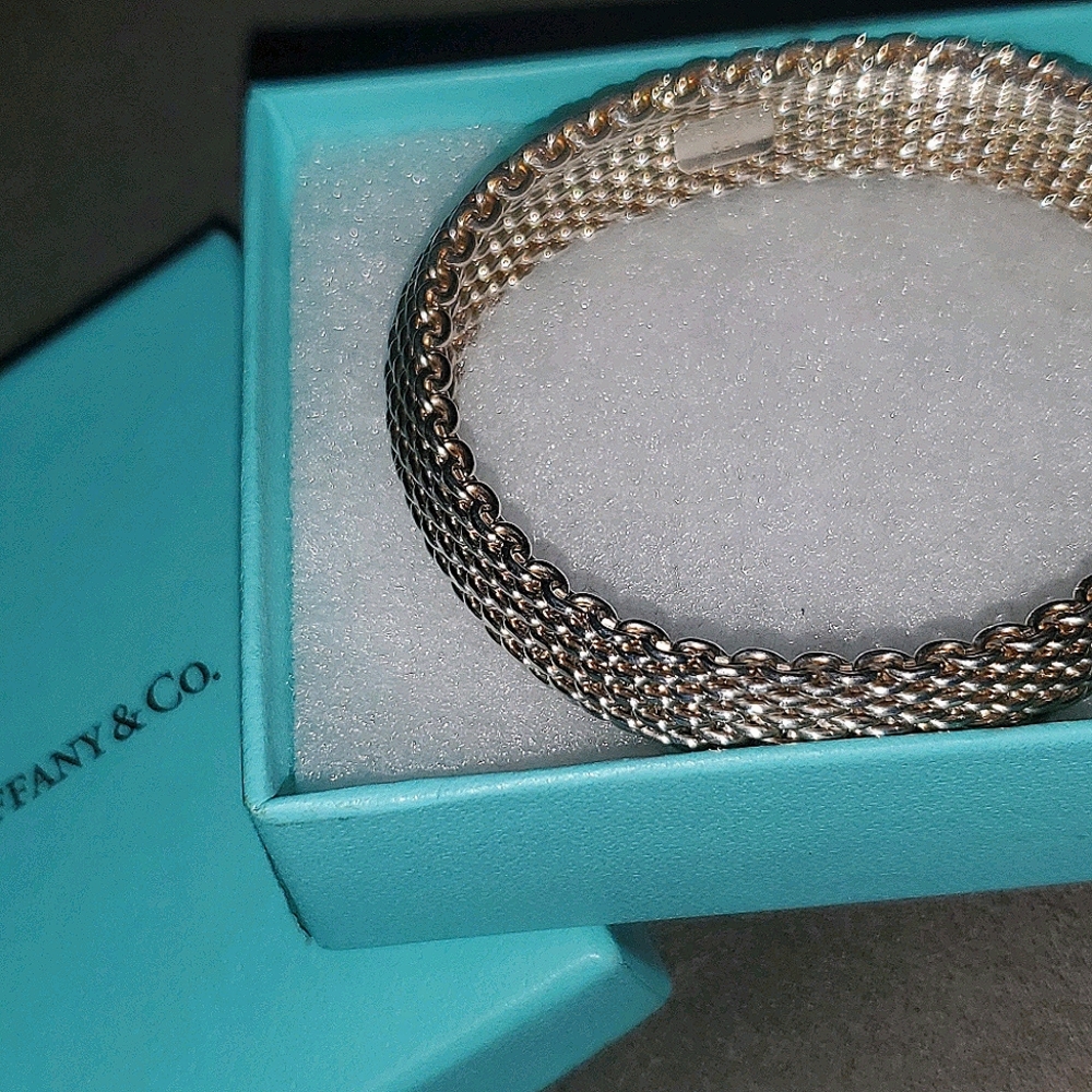 Authentic Tiffany & Co Somerset Mesh Bracelet Lg